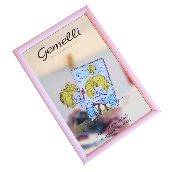 Vintage Gemini Horoscope Mirror, 8” x 5.5”, Made in Italy - Picture 1 of 7